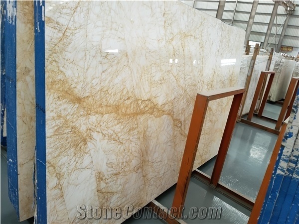 China Spider Golden Marble White Slabs & Tiles