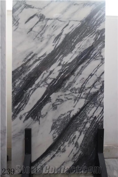 Chinese Ink Landscape Black Grain Slab Elegant Walling Tiles