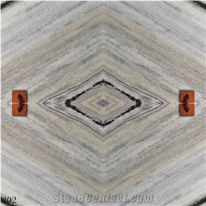 Crossgrain Blue Gold Sand Marble Countertop Tile Luxury Slab