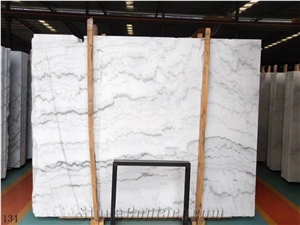 Guangxi White Marble Black Grain High Hardness Slab Tiles