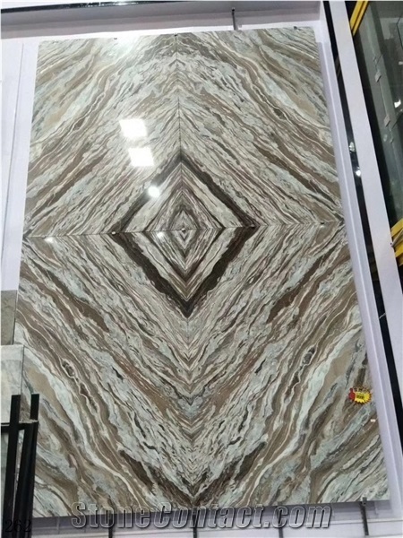 India Fantasy Brown Marble Slab Interior Decotation Tiles