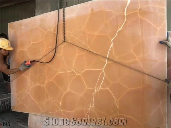 Iran Orange Agate Onyx Slab Wall Flooring Tiles Bookmatch