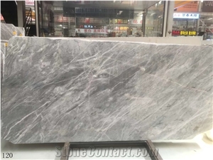 Italy Ice Grey Marble Slab Tile Walling Stair Skiting Design