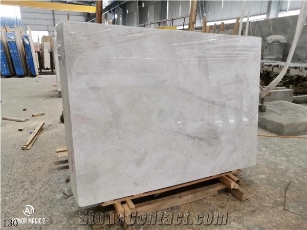 Yabo White Marble Elegant Slab Tile Walling Flooring Design