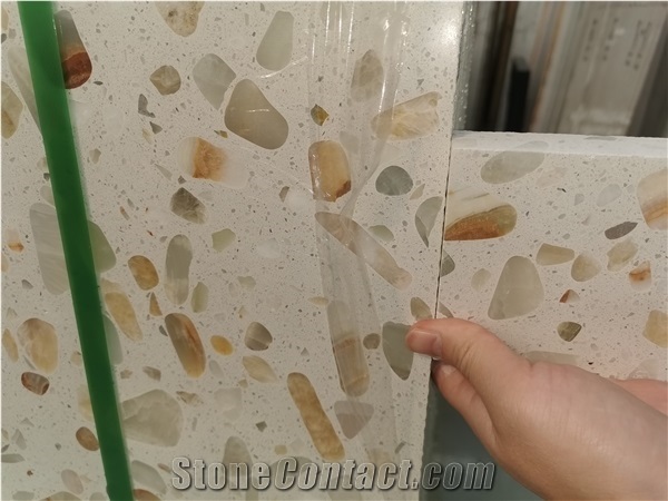 Translucent Cement Terrazzo Bathroom Tile and Floor