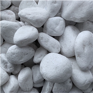 Big Size White Color Tumbled Pebble Stone