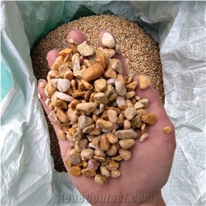 High Quality Yellow Color Tumbled Pebble Stone