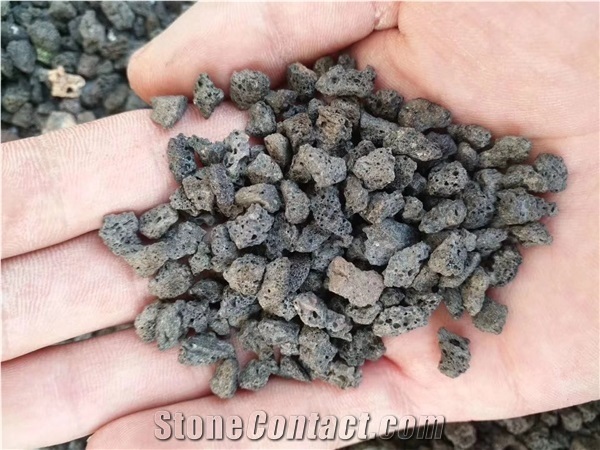 Black Lava Stone Pebbles Pattern