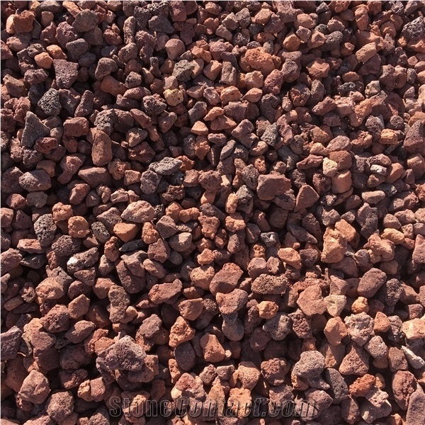 Red Lava Stone Pebbles Chips for Driveways