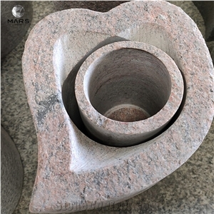 Cemetery Usage Heart Shape Granite Vase