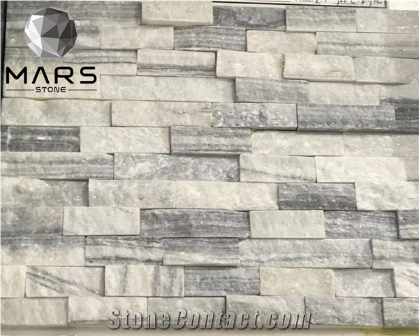 Grey Quartzite Stacked Stone Exterior Wall Veneer Panels