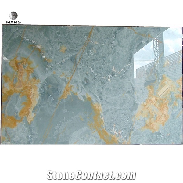 Indoor Golden Blue Jade Non Slip Bathroom Tiles Jade Onyx