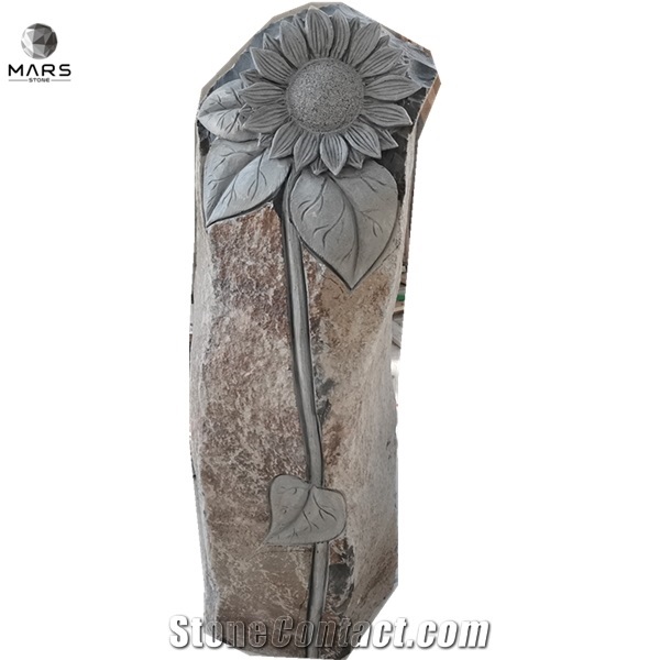 New Design Custom Germany Type Natural Basalt Tombstone