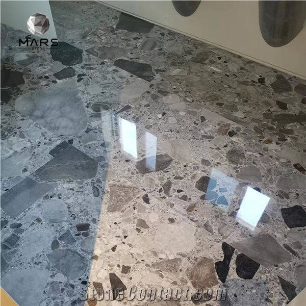 Pewter Fossil China Grey Cobico Marble Big Flower Slabs