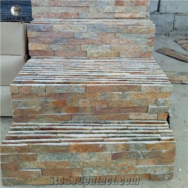 Quartzite Stone Wall Panels Cladding Rusty Culture Stone