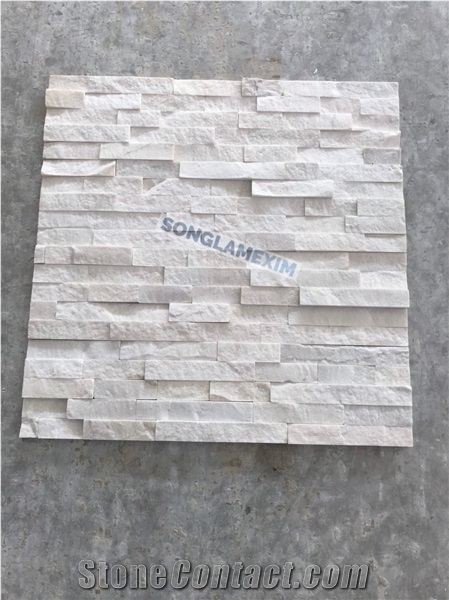 Milky White Marble Glued Wall Panel 5 Lines