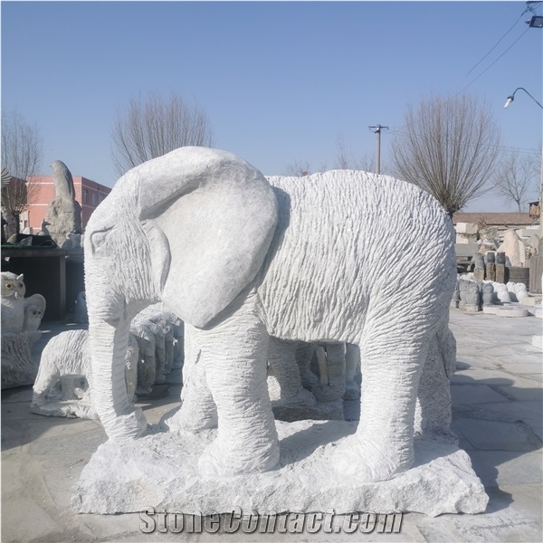 Stone Animal Sculpture Big Nose Elephant Statue