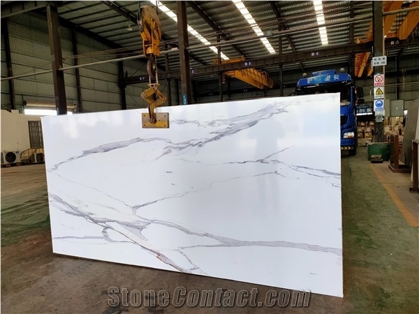 Artificial Calacatta White Marble 5d Factory Direct Sell