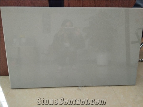 Pure Grey Artificial Marble Slabs for Table Top