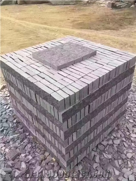 Dark Grey Granite Cube Stone for Pavings