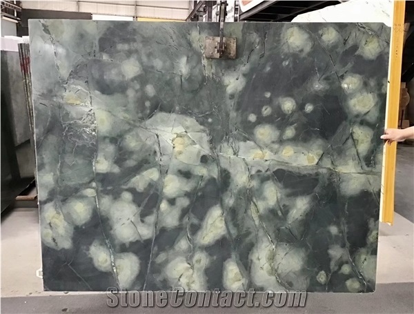 Peacock Green Marble for Wall Covering