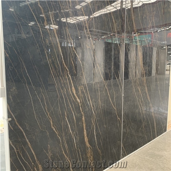 Artificial Black Gold Marble Neolith Sintered Stone