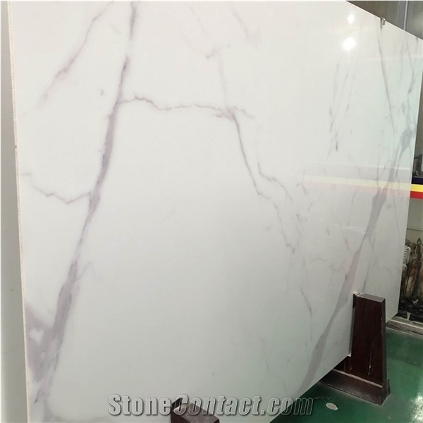 Artificial Stone Calacatta White Marble Slab Decor
