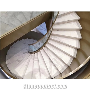 Large Porcelain Marble Interior Staircase