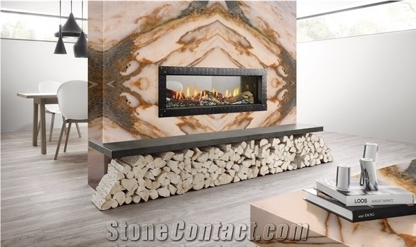 Calacatta Terra Marble Fireplace Surround
