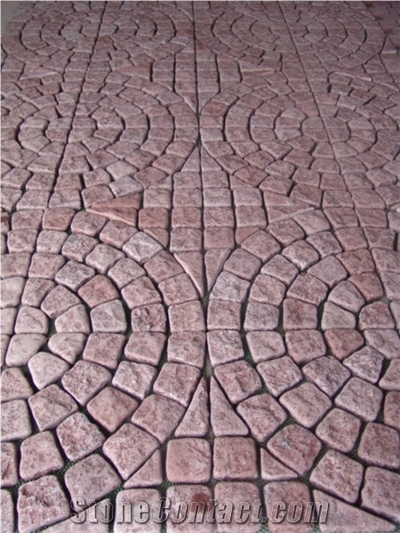 Cheap Red Porphyry Cube Stone Cobble Pavement