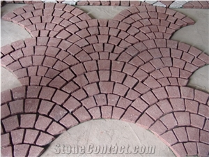 High Quality Porphyry Red Cobble Stone Pavements