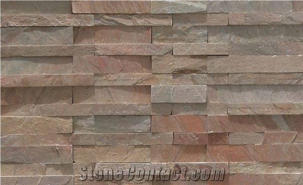 Copper Quartzite Stacked Stone Veneer Wall Decor