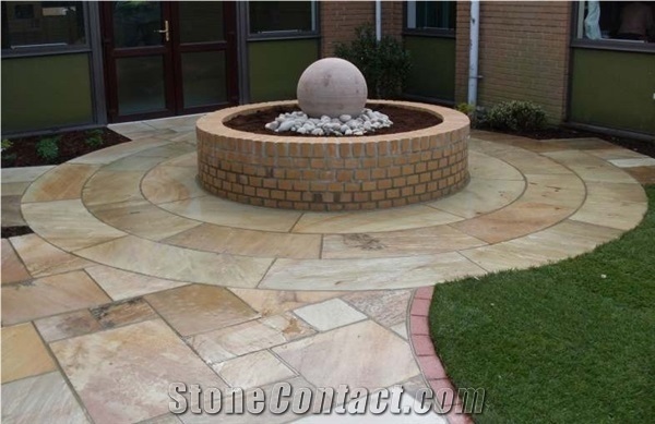 Mint White Sandstone Stone Garden Design Pavement