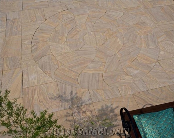 Mirage- Rufina Circle Rainbow Sandstone Patio Terrace Pattern