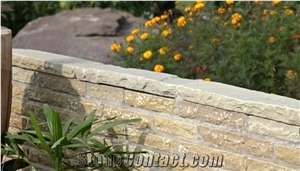 Raj Green Sandstone Garden Wall Coping, Wall Parapets