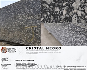 Crystal Black Granite/Negro Granite Slabs