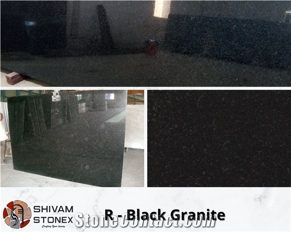 R-Black Granite Slabs