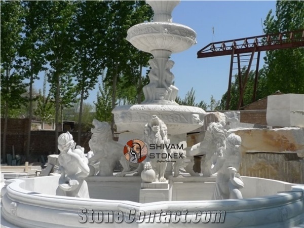 Rajnagar White Marble Garden Fountain