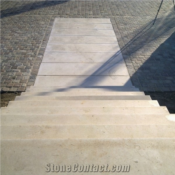 Moleanos Beige Limestone Stairs, Steps