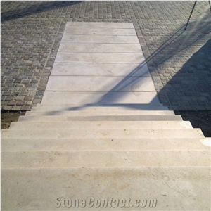 Moleanos Beige Limestone Stairs, Steps