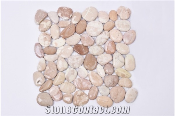 Tan Jambon Sumbawa Pink Pebbles Mosaic- Pebble Stone Mosaic