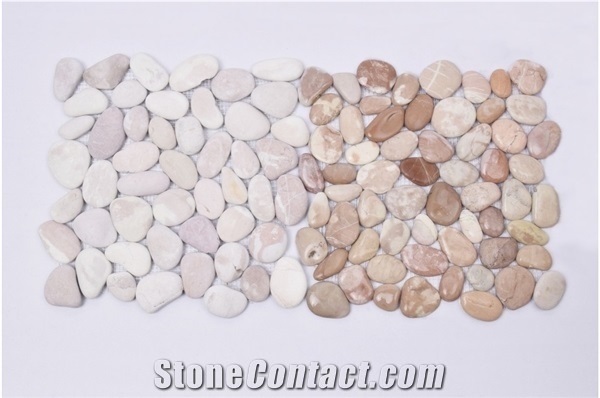 Tan Jambon Sumbawa Pink Pebbles Mosaic- Pebble Stone Mosaic
