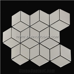 Light Grey Cubic Porcelain Mosaic Tile