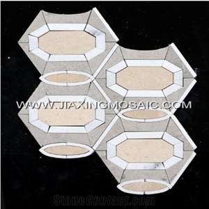 Tunisia Grey Marble Octagon Waterjet Mosaic (Jx-Wj056)