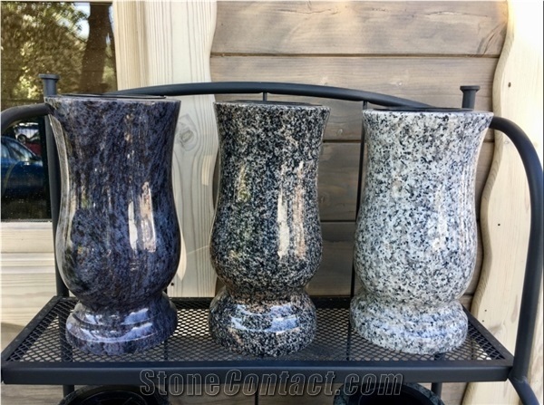 Granite Memorial Vases, Memorial Lanterns