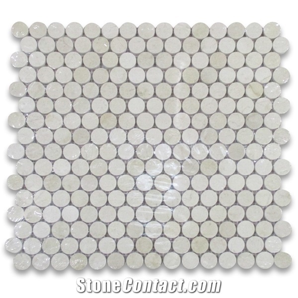 Beige Marble Medium Lantern Shaped Mosaic Tiles