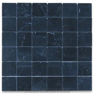 Black Marble 2x2 Square Mosaic Flooring Tiles