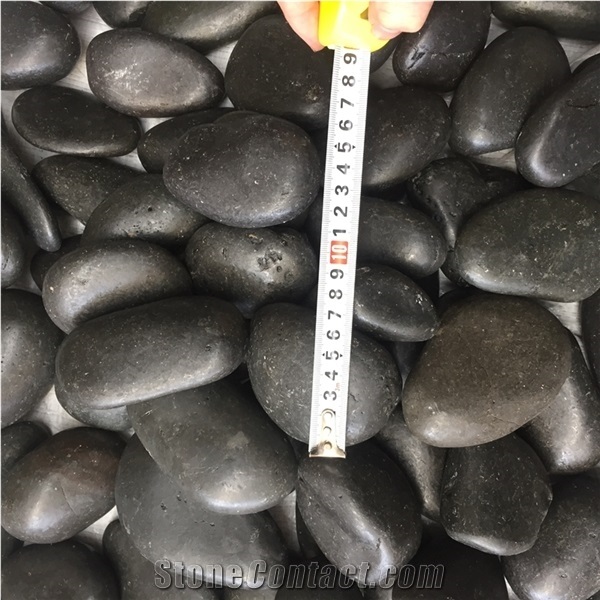 Black Mexican Beach Pebbles Decorative Stone