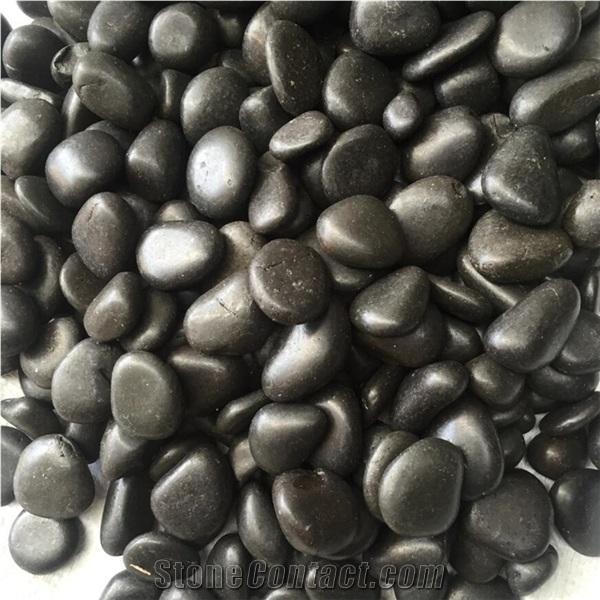 Black Polished River Pebble Stones from China