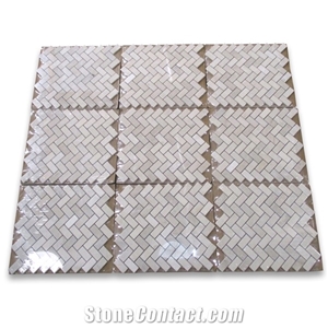 Cream Marfil Beige Marble Penny Round Mosaic Tiles